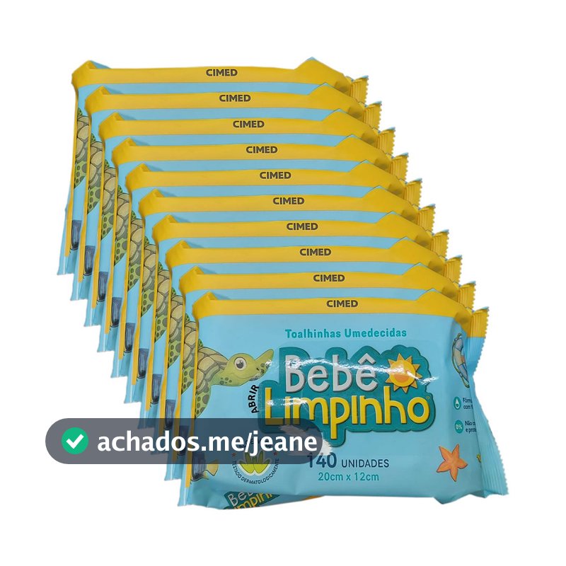 kit 1400 Toalhas Umedecidas Bebê Limpinho