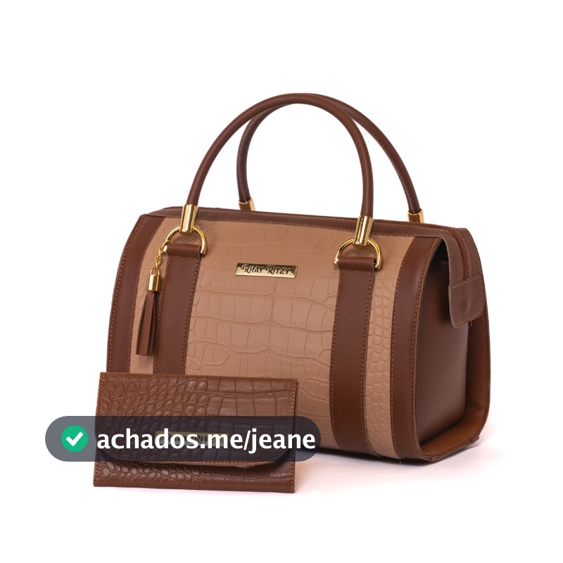 Kit Bolsa Baú com Carteira Feminina Bicolor de Mão e Alça para ombro Transversal Promoção