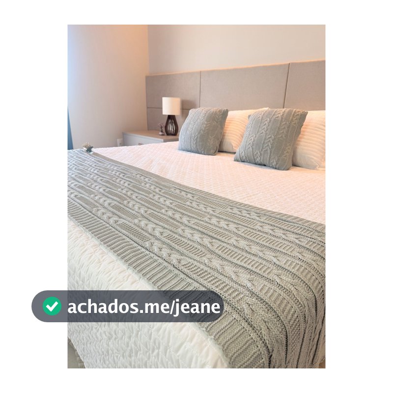 Peseira Tricot Cama King com 2 Capas de Almofada Decorativas Manta Para Sofá e Cama Casal e Queen RA