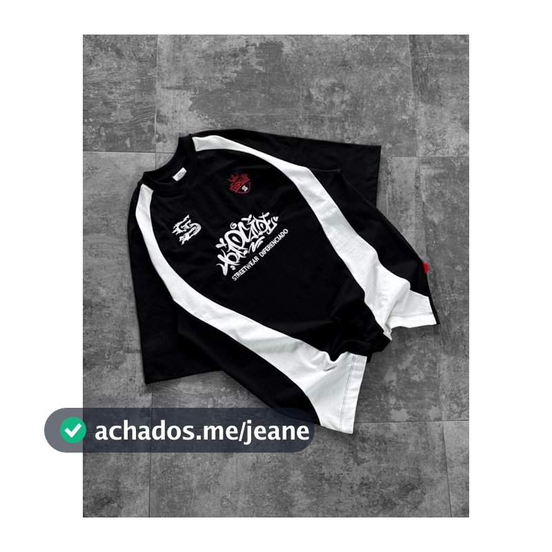 Camiseta Oversized Malhão Pesado Recorte Tripside “Sport” - Preta