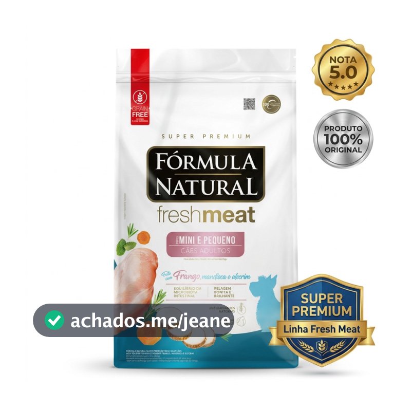 Ração Formula Natural Fresh Meat Cães Adultos Mini e Pequeno 2,5kg Grain Free Frango Super Premium