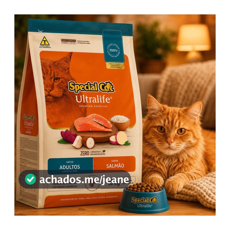 Ração Seca Gatos Adulto  10.1KG Special Cat Premium Ultralife Sabor Salmao Arroz