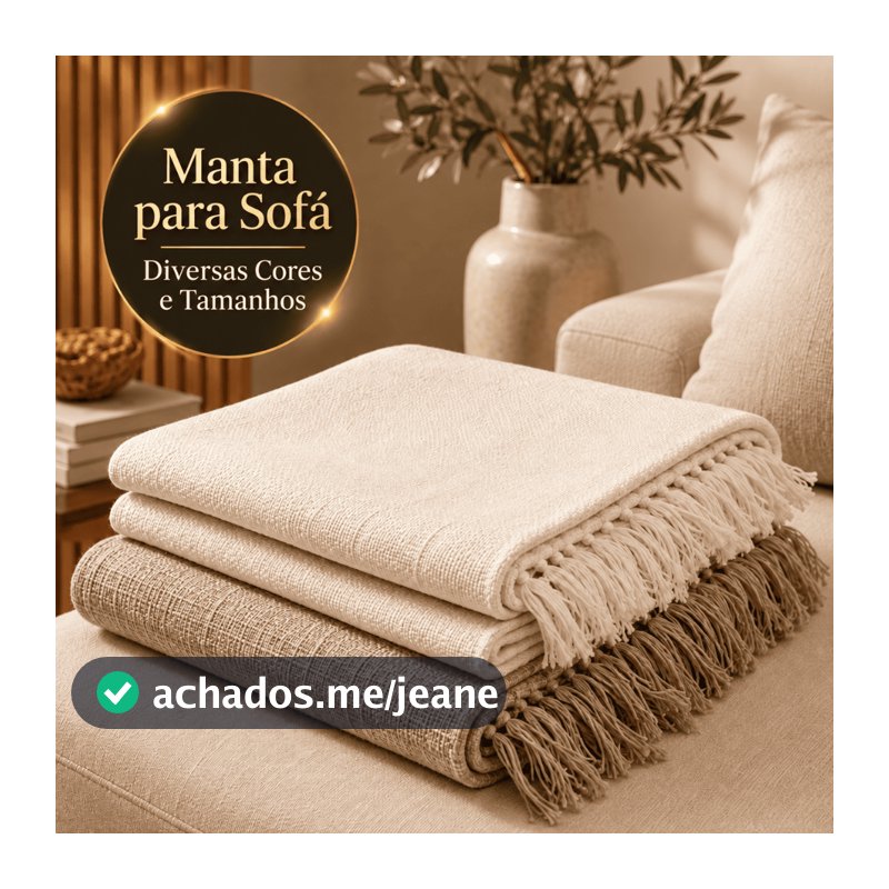 Manta para Sofá 3,00x1,80 / 2,40x1,80 King Luxo Gigante  100% Algodão Protetor Decoração