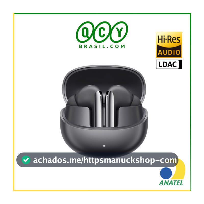 Fone de Ouvido QCY HT08 Melobuds Pro ANC Hi-Res Sem Fio Bluetooth 5.3 IPX5 7.5 Horas de Reprodução Cancelamento de Ruído