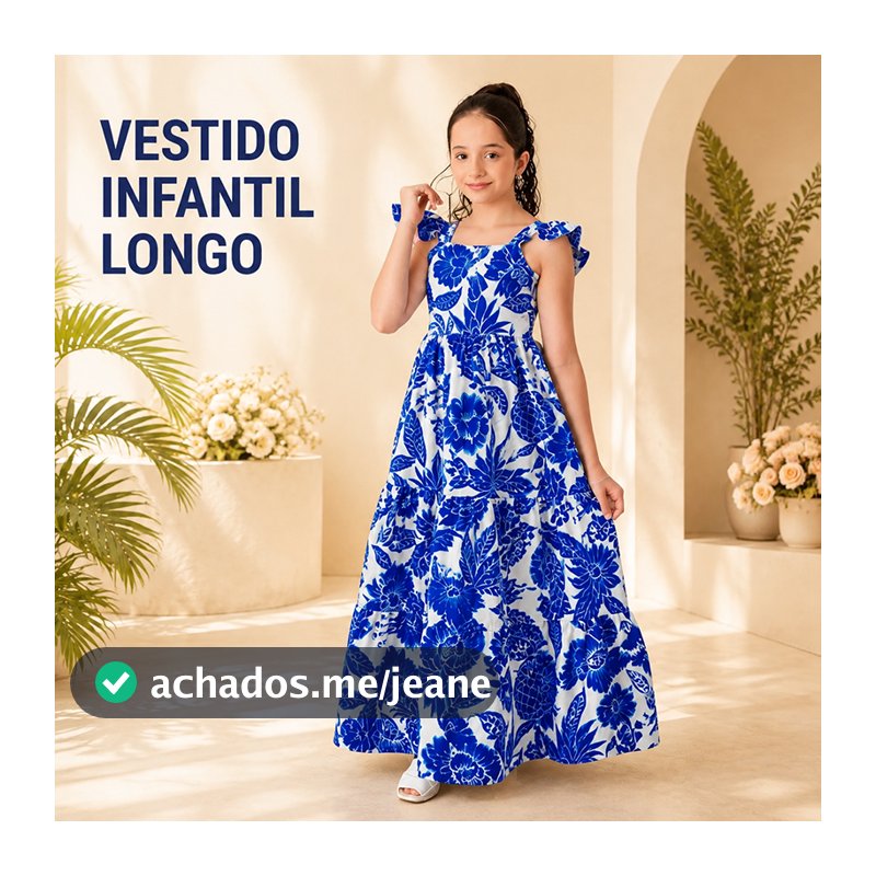 Vestido juvenil longo estampa floral exclusiva alças babado decote quadrado saia camada confortavel para evento casual