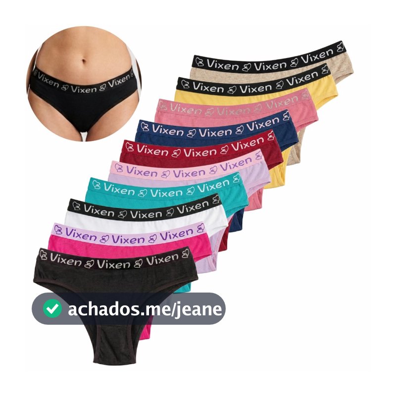 Kit 10 Calcinhas de Algodão Feminina Adulto Tanga Lisas Cos Largo