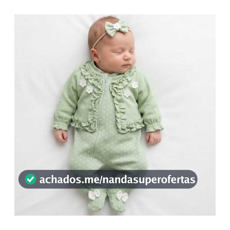 Roupa Macacão Menina Manga Longa Bebê Kids Clarice Malha 100% Algodão