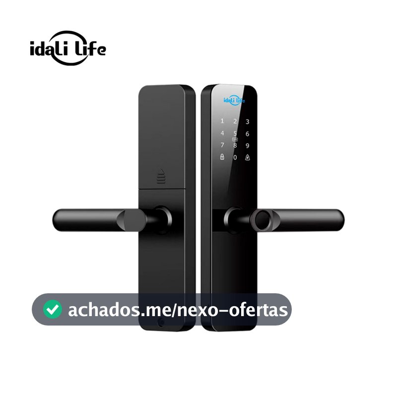 Fechadura Eletrônica Inteligente 6 em 1 IDALI LIFE Biometria, Senha Touch, Senha Temporária, App, Chave e Tag