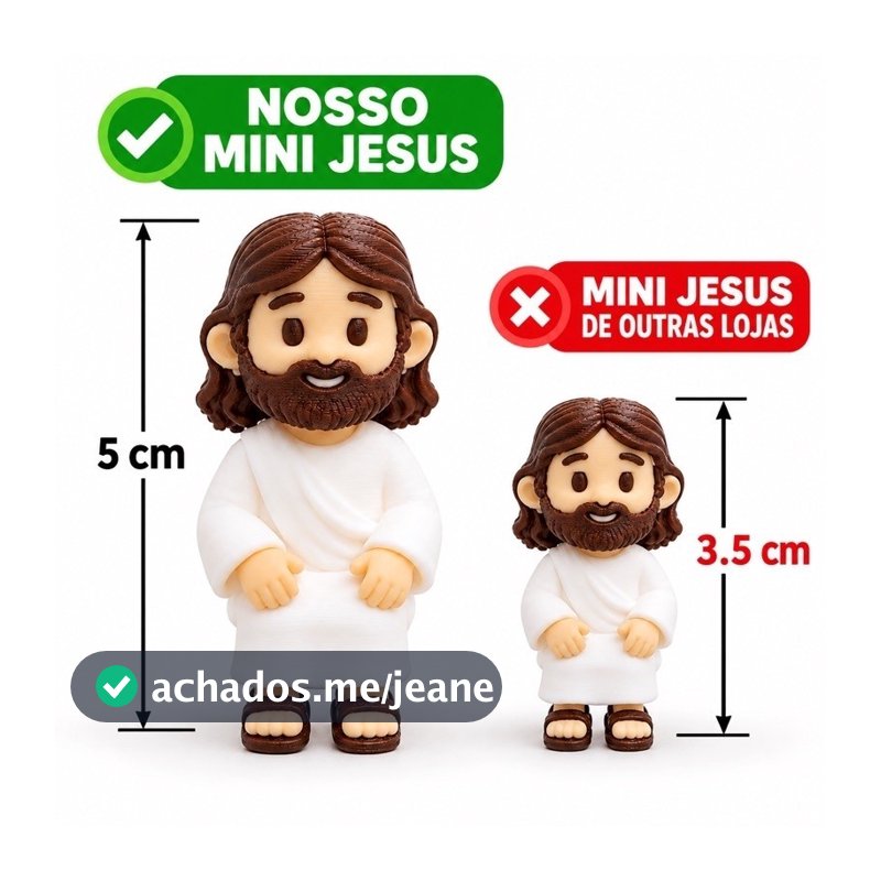Mini Jesus Cristo Sentado 5cm Enfeite Decorativo para Mesa Monitor Nicho