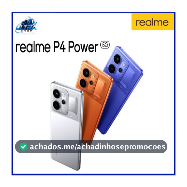 Smartphone Realme P4 Power 5G 256GB / 512GB  8GB RAM / 12GB RAM, Bateria 10001mah, Tela 4D Curve+, 144 Hz AMOLED