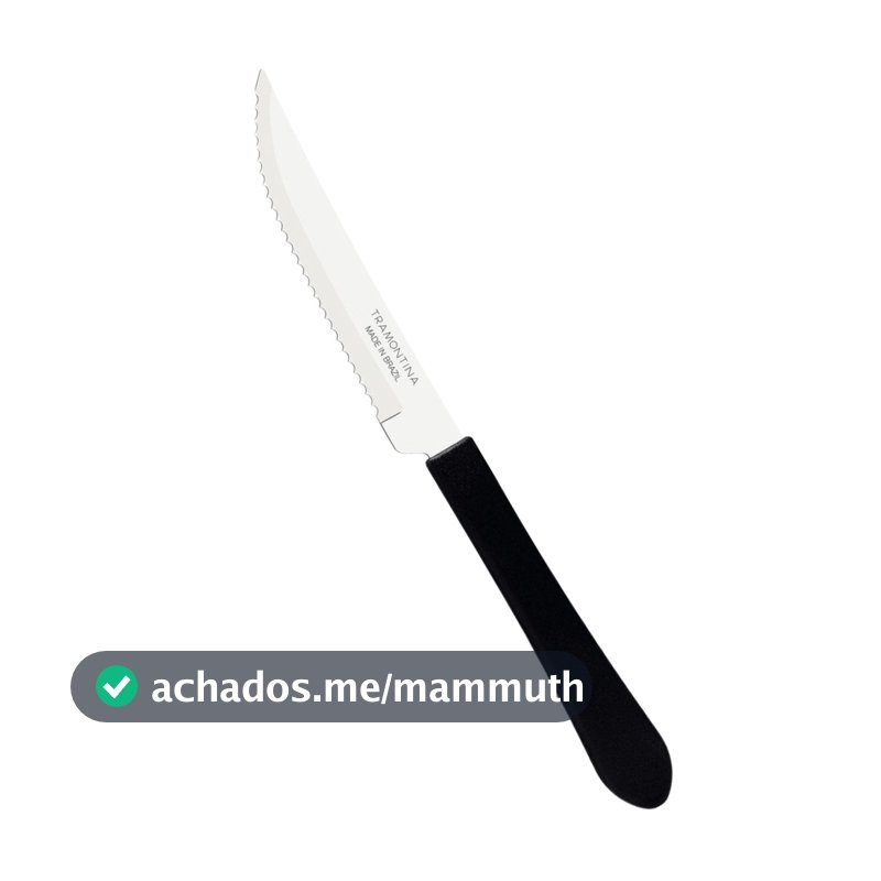 Kit 6, 9, 12 ou 24 Facas Tramontina Leme Para Churrasco Cabo Preto Serra