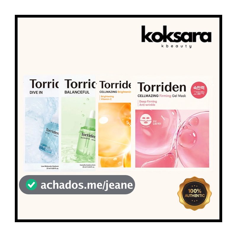 torriden dive in mask sheet 4types (hyaluronic acid, sica mask, brightening mask, firming gel)