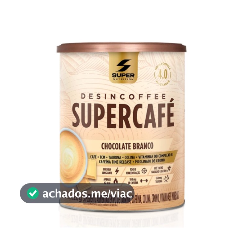 Supercafé Lata 220g Sabor Chocolate Branco Super Nutrition