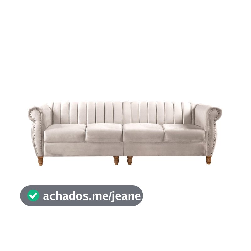 Sofá Realeza 4 Lugares Chesterfield Retrô Vintage Decorativo