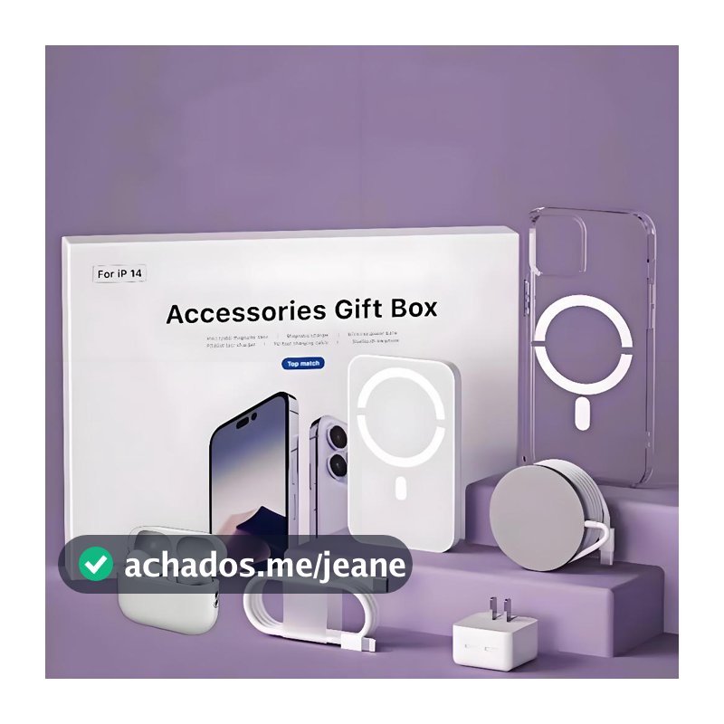 Kit Completo para iPhone 6/13/14/15 - Carregador Indutivo, Cabo de Dados, Fone Bluetooth e Power Bank P2