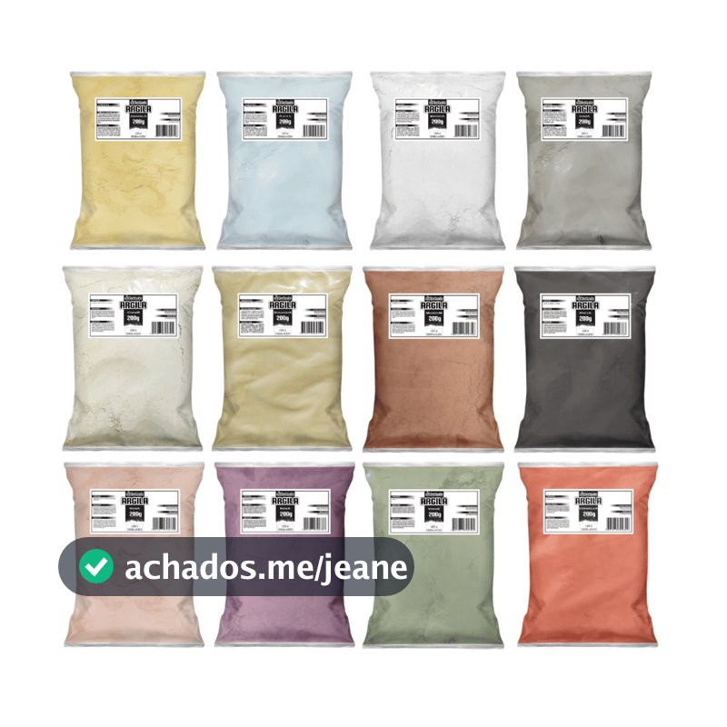 Kit 12 Argilas 200g Daessencia (Combo Skin Care) Para Todos os Tipos de Pele