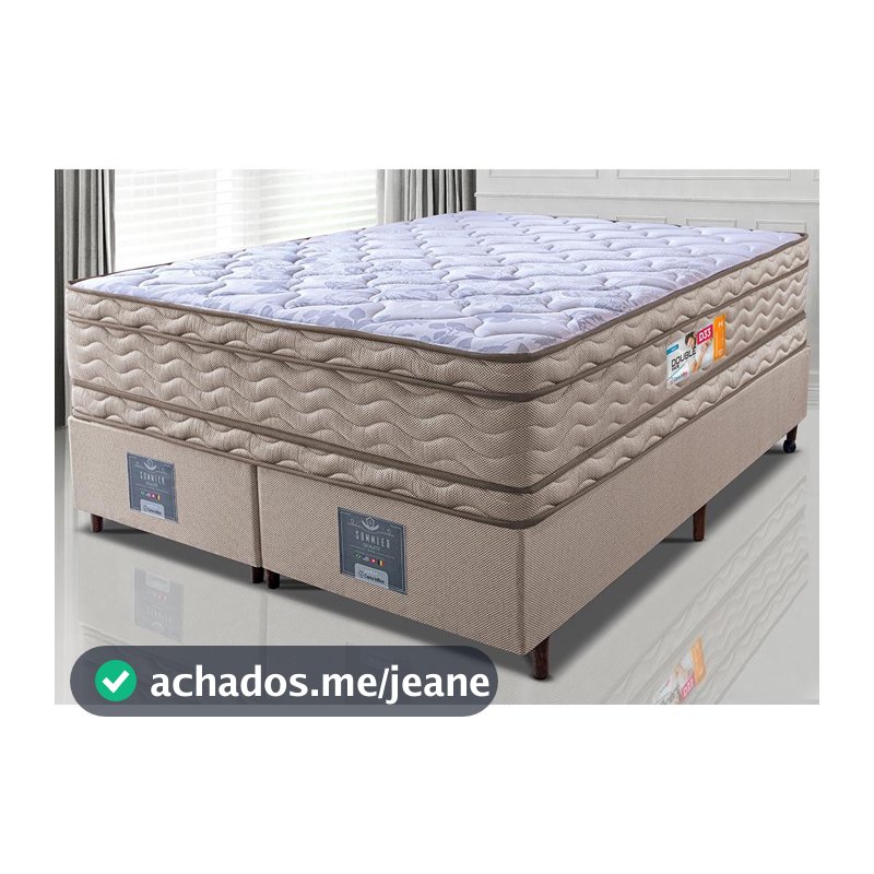 Cama Box Queen Colchão OrtoFirm + Box 158x198x71 Double Face Espuma D33 Dourado