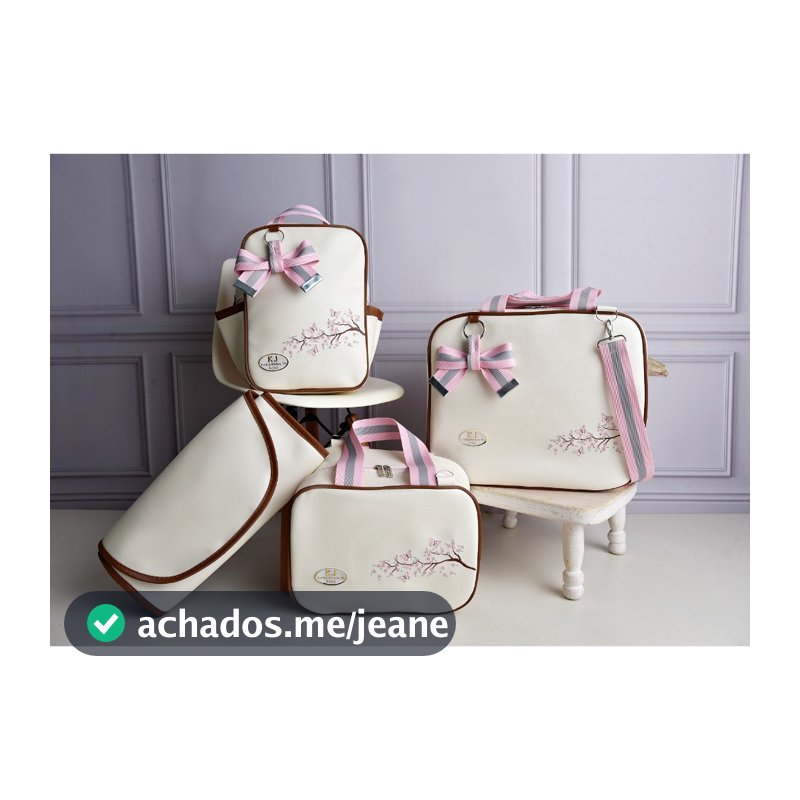 Kit bolsa maternidade Safari/ Flores para menino e menina de 4 peças com mochila