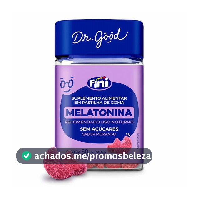Fini Dr.Good Melatonina em Gummys - 60 UN - Morango