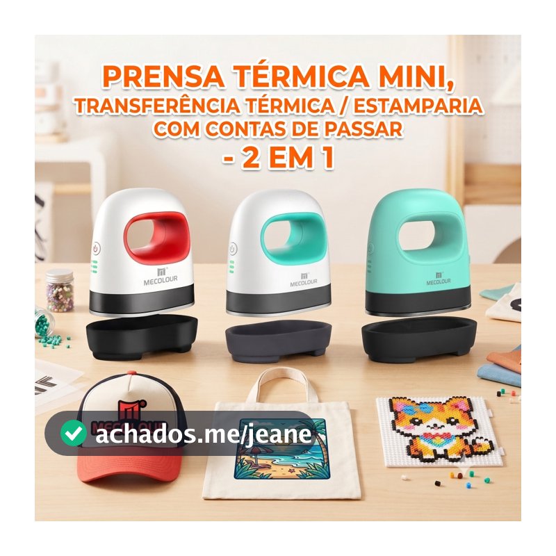 Mini Prensa Térmica Portátil Sublimação Transfer 110v/220V Vermelho Mecolour