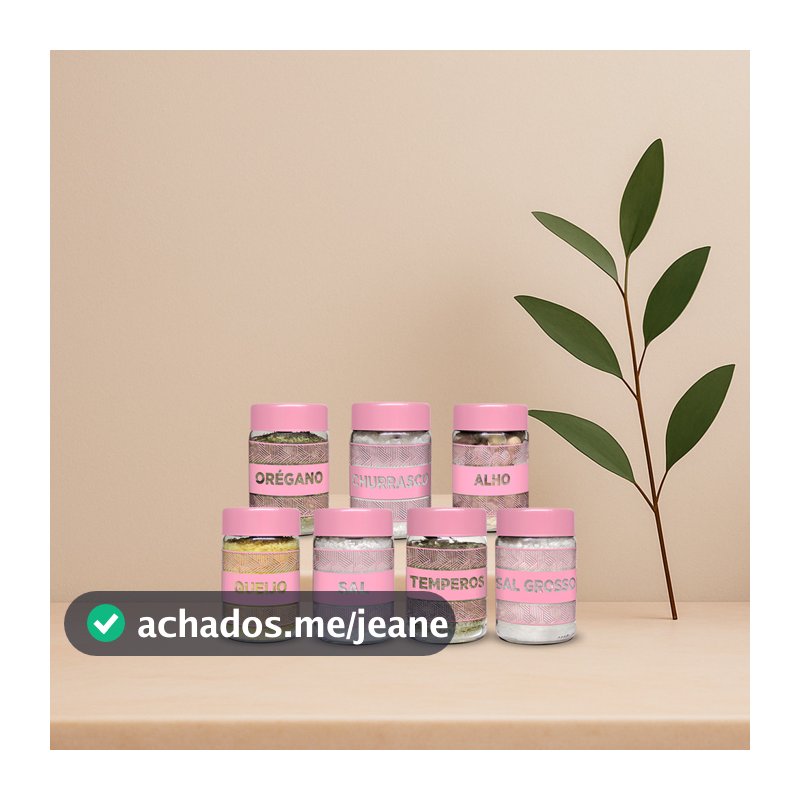 Kit C/ 7 Potes 600ml Estampas Utilidades Domésticas Cozinha