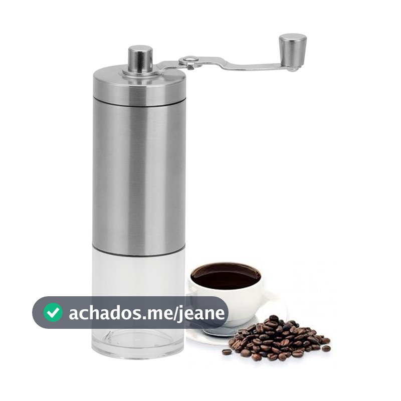Moedor De Café Manual Em Aço Inox E Cerâmica Com Ajuste De Moagem Portátil Grãos
