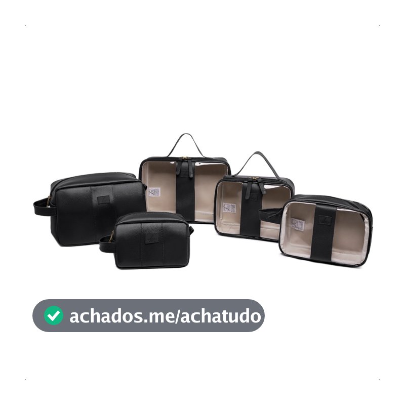 Kit 5 Necessaires Organizadoras Transparente Maletas P M G Viagem