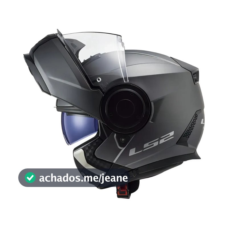 Capacete Robocop LS2 Scope Titanium Fosco FF902  Articulado Com Óculos Interno Fumê