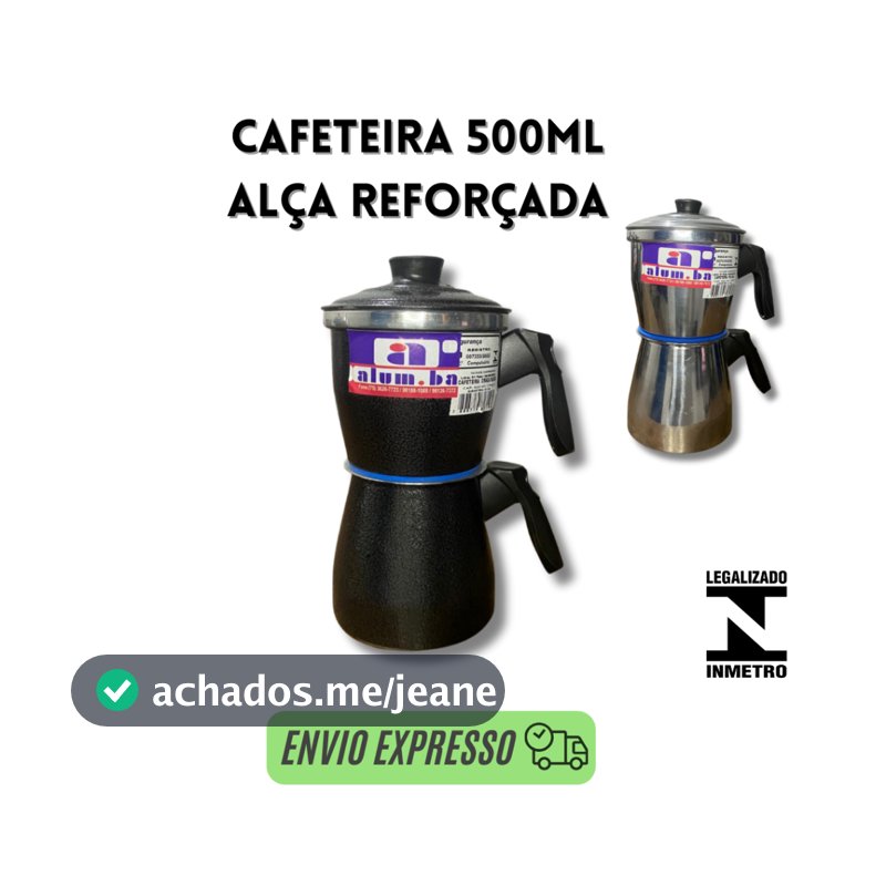Cafeteira Alumínio 500ml Italiana Fogão Café Expresso Manual Portátil Durável Resistente Casa
