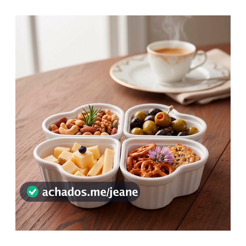 Kit 1 a 12 Ramekin Coração 150ml para Molho Petisco Festa Buffet