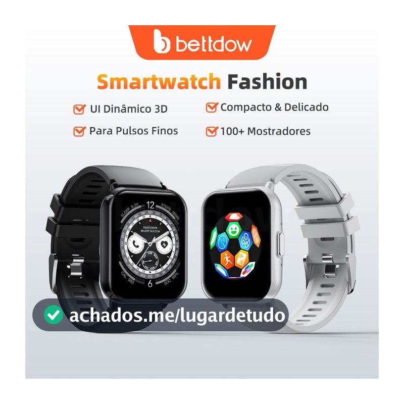 BETTDOW Relógio inteligente  Tela cheia Rastreador de fitness sensível ao toque IP68 À prova d'água Suporta dados GPS do