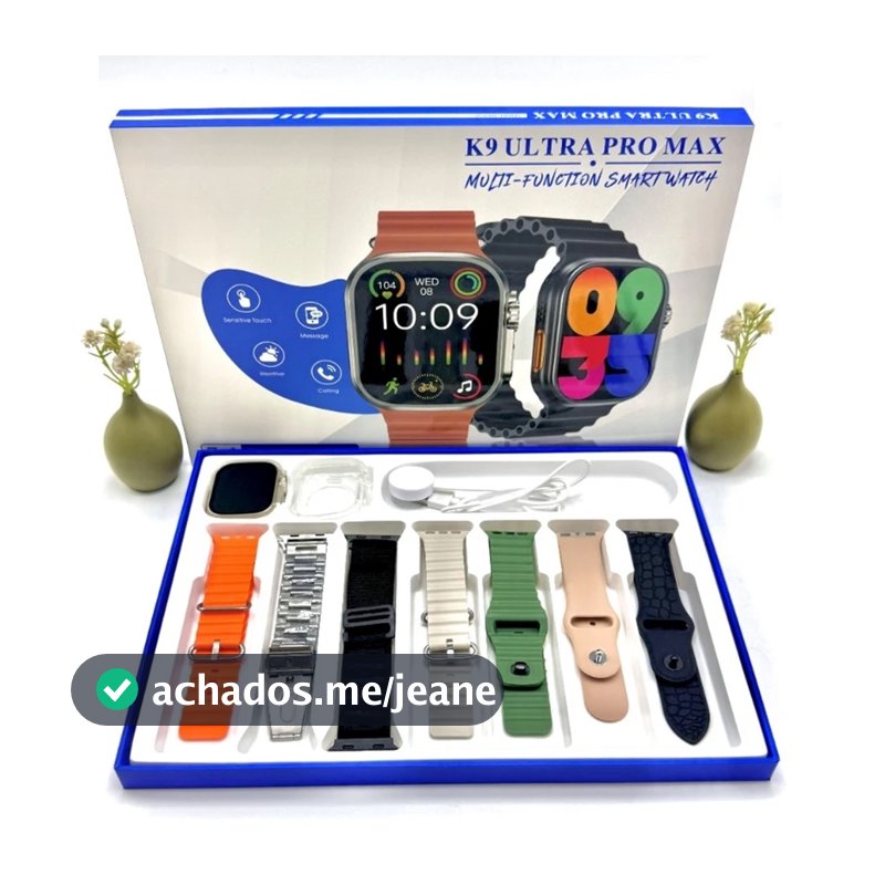 2026 Novo Smart Watch K9 Ultra Pro Max Seri 10 49mm com 7 Pulseas Esporte
