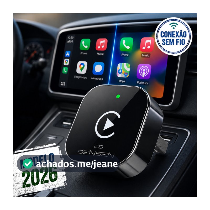 Carplay Adaptador Sem Fio Car Play Android Auto 2 Em 1 Usb Wireless Automático 2026 D Densen