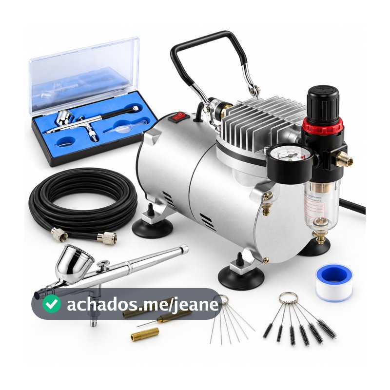 Compressor Para Aerógrafos Bomba de Bivolt Pintura Com Kit de Limpeza