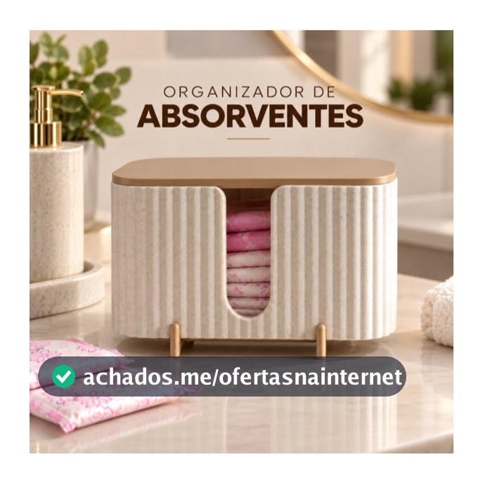 Porta Absorvente Organizador de Banheiro Maquiagem Joias Quarto com Tampa Caixa Femininos Suporte Minimalista