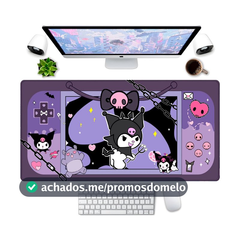 Mouse Pad Gamer Kuromii 70x35cm Borda Costurada Tapete Estampado Cute Vários Modelos