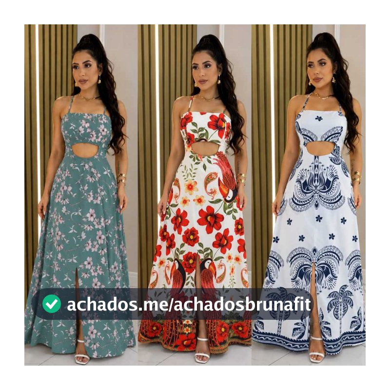 Vestido Longo Com FORO e BOJO, Feminino Com Fenda Variados super confortáveis e leves qualidade e durabilidade