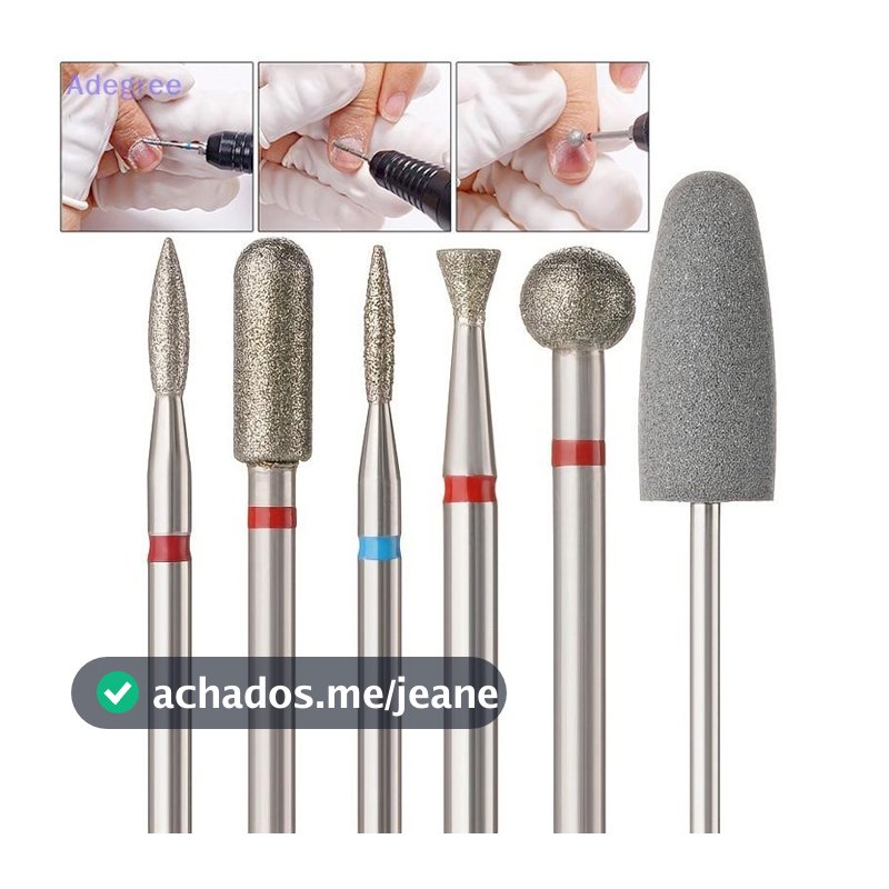 Brocas De Unhas 6 Peças Fresas De Diamante Para Manicure De Carboneto Removendo. - zapstoreshop%_%