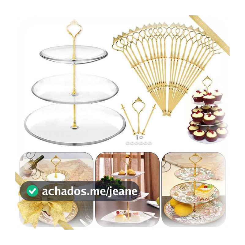 Suporte Para Bolos De 3 Níveis Cupcake De Metal Casamento