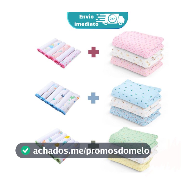 Kit Enxoval Cueiro e Paninho de boca ( 9 PEÇAS )