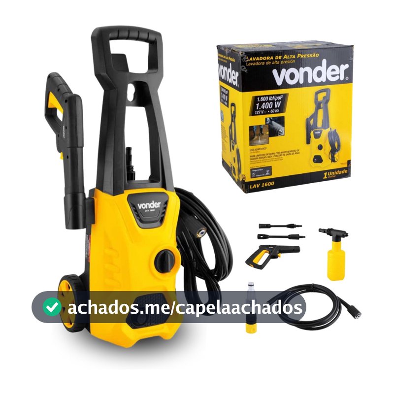 Lavadora De Alta Pressão Vonder C/ Rodas, 1.600 lbf/pol² 1400w Super Potente - Original Vonder