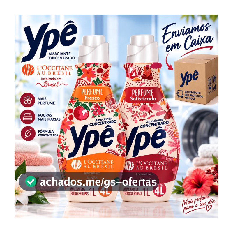 Kit 2 Amaciante Concentrado Ypê L'OCCITANE au Brésil 1L – Brésil + Ninfa das Águas