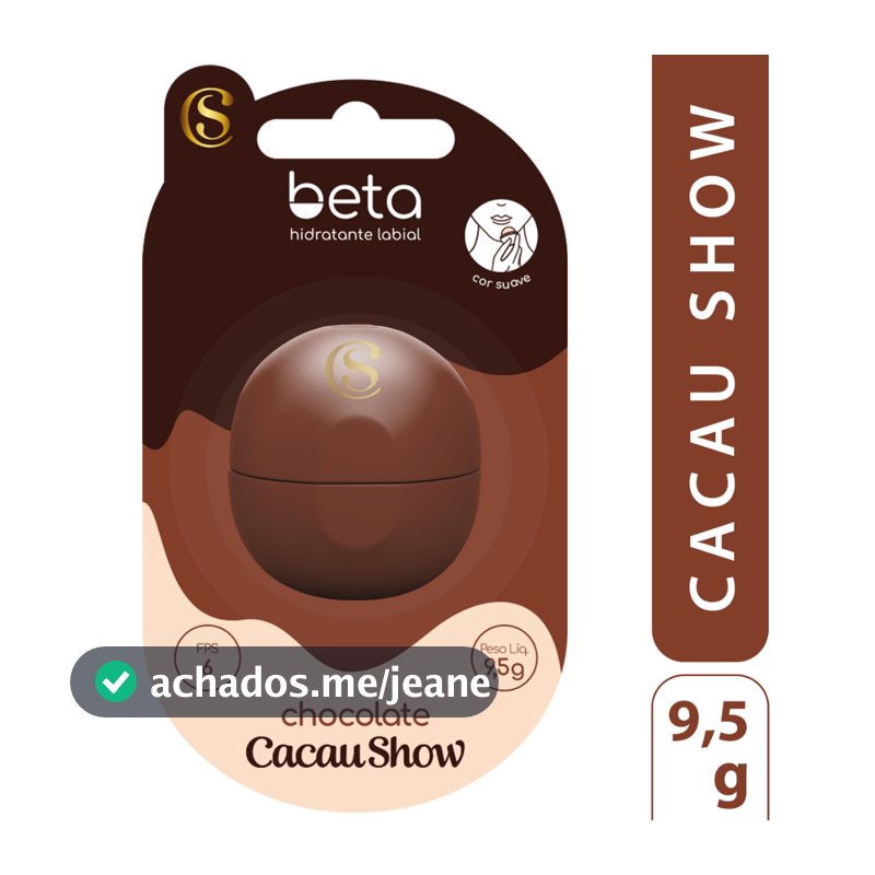 Hidratante Labial Beta Chocolate Cacau Show – Edição Especial FPS 6