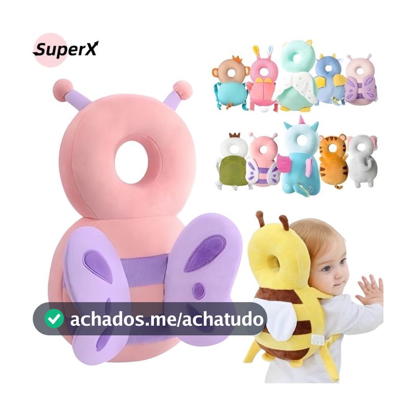 Mochila de Proteção Infantil para Bebês – Protetor de Cabeça com Almofada Anti Impacto e Antiquedas