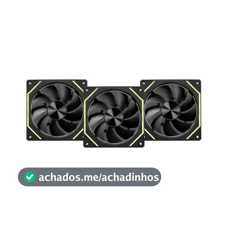 Kit Ventoinhas Pichau Ventus NX, ARGB, 3x120mm, Preto, PCH-VTNX3-BK01