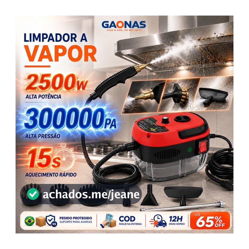 GN-Steam Cleaner Limpeza a vapor 2500W 300000Pa 105°C Alta Pressão 110V/220V Cozinha Banheiro Carro