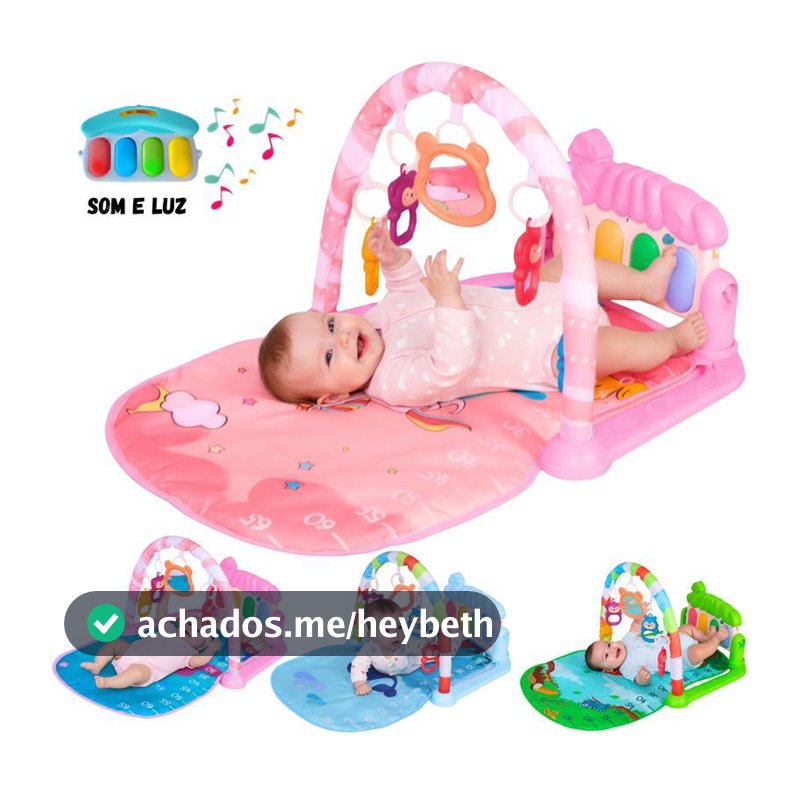 Tapete de Atividades Infantil Bebê Ginásio Piano Musical com Som e Luzes - Castela