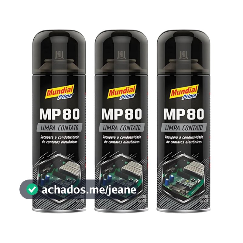 Kit 3 Limpa Contato Elétrico MP80 Spray 300mL Mundial Prime