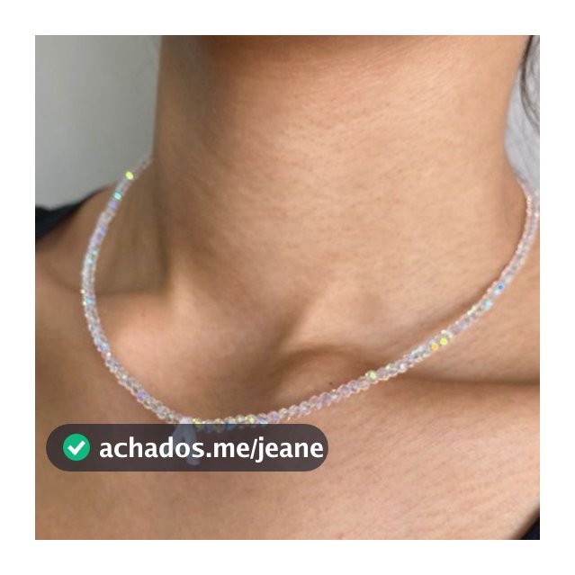 Colar Cristal Boreal com a Letra de Madrepérola 40cm + 5cm extensor em Prata 925