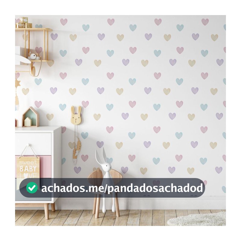 Kit 100 Adesivos De Parede Infantil Corações Coloridos Menina Bebê Aquarela Quarto